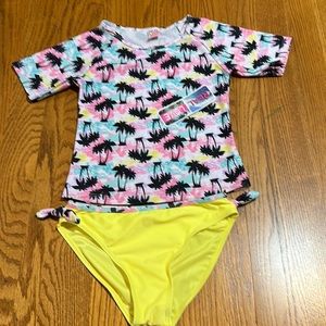 Real Love Size 10/12 Girls Palm Tree Swim suit NWT